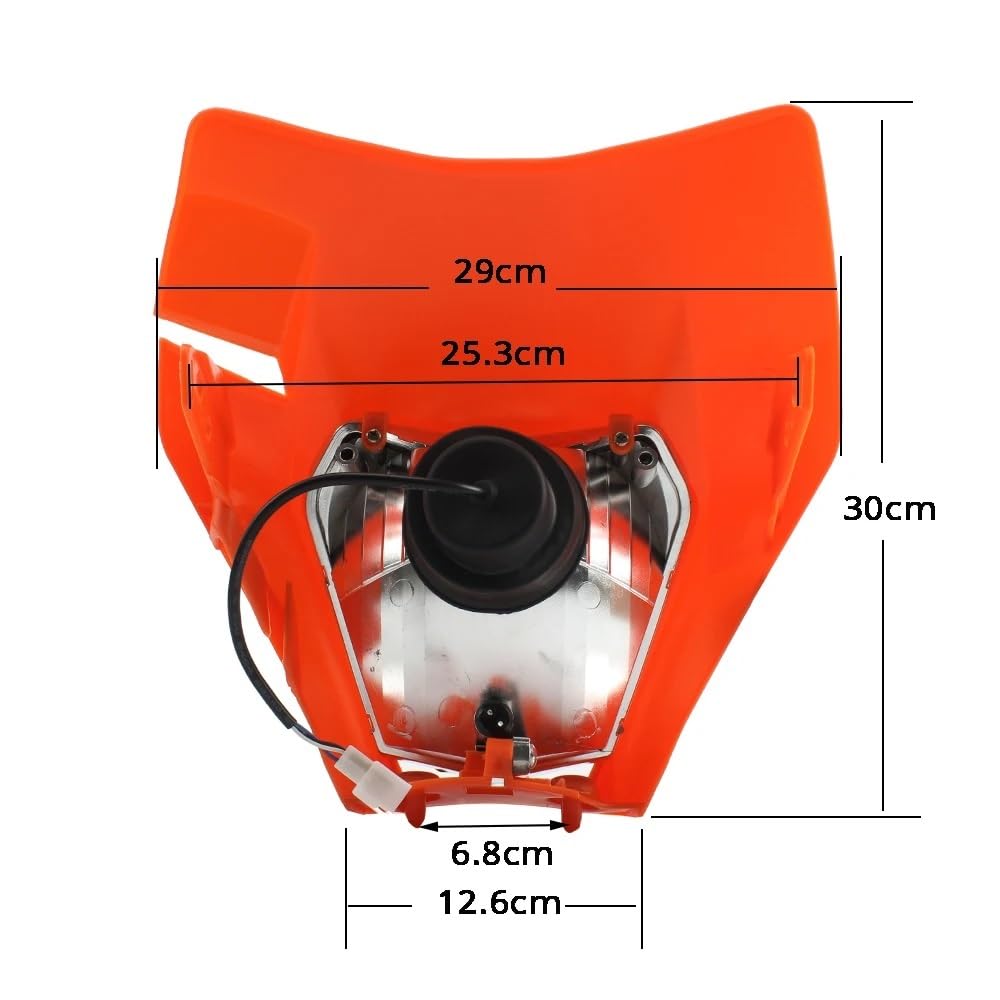 Faro delantero de motocicleta compatible con placa de faro LED KTM EXC XC SX EXCF XCW SXF 125 a 500 2018-2023 Supermoto Motocross Headlam(Black)
