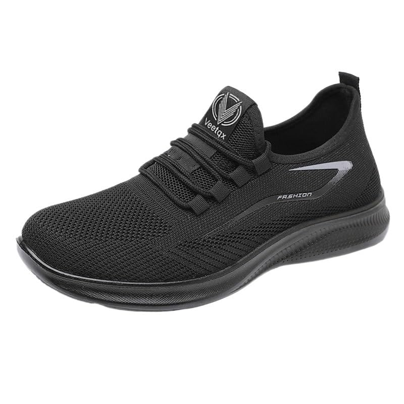 Men's Casual Dress Sneakers Lace-Up Shoes Knit Lightweight Mesh Walking Shoes for Men Work Lightweight Soft Sole