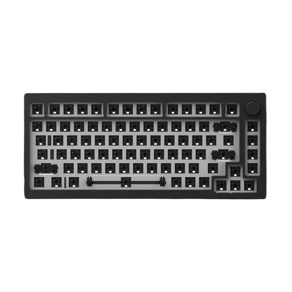 Kit Tastiera Barebone 75% RGB Hot-Swap ANSI ISO Versione Meccanica CNC Guarnizione Metallica Struttura di Montaggio Compatibile con M1 DIY(Black ANSI)