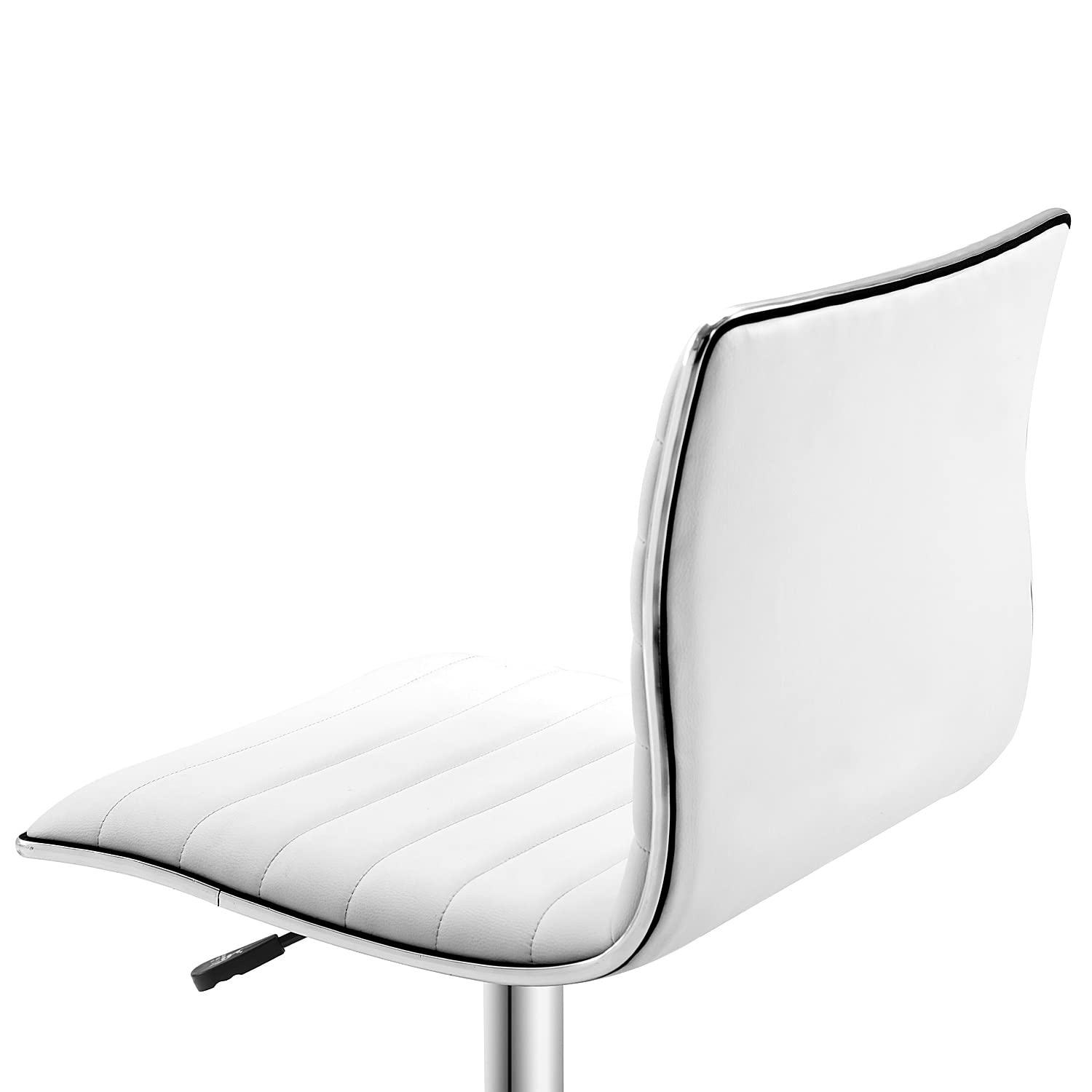 HOMCOM Silla de Oficina sin Brazos Giratoria Altura Ajustable Blanco