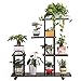 Metallo Portavaso Scaffali di stoccaggio Stand da pavimento Impianto rack 4 livelli Sostegno sicuro Bonsai Display Mensola con ruote Interno Decorazione per interni All'aperto Giardino Terrazza