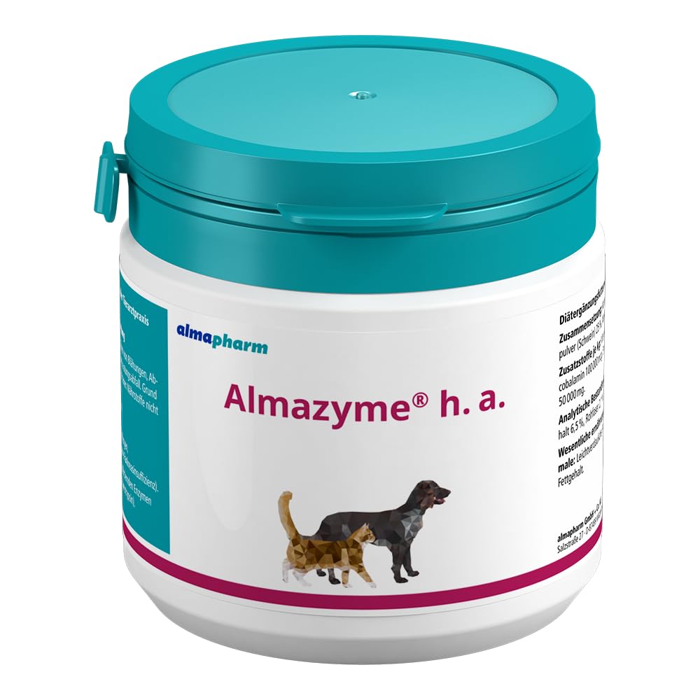 almapharm Almazyme h.a. | Doppelpack | 2 x 100 g | Ergänzungsfuttermittel für Katzen und Hunde | Vitalstoffe für optimalen Nahrungsaufschluss | Bei Nahrungsunverträglichkeiten