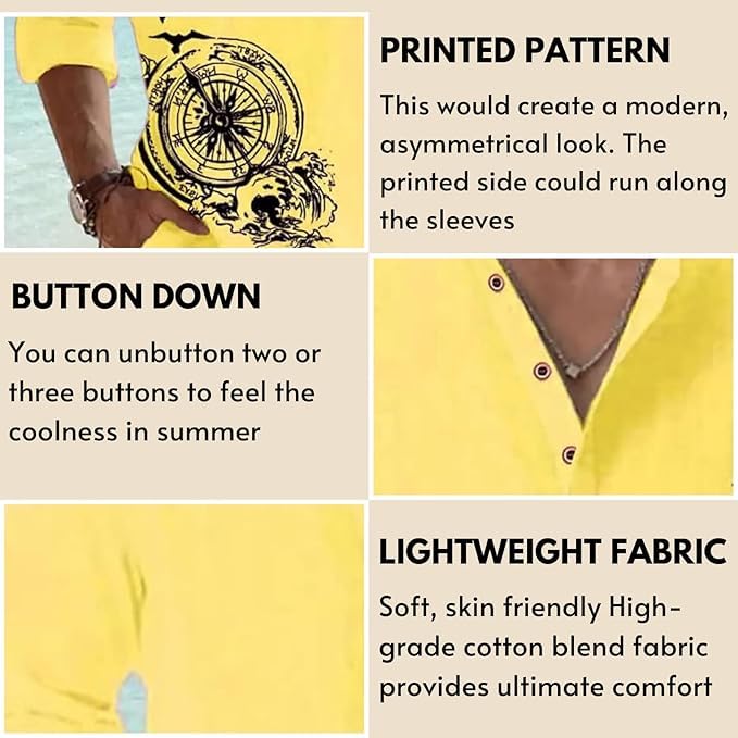 Image of Amazon Brand - INKAST Men's Cotton Blend Mandarin Collar Regular Fit Full Sleeve Casual Short Kurta