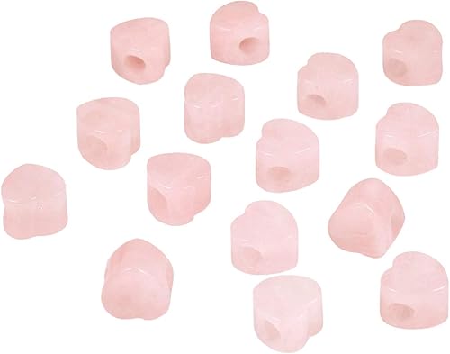 Miniatura 9 de TUMBEELLUWA - Cuentas de piedra para joyería, cristal curativo con agujero grande, paquete de 15