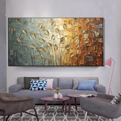 Décoration fleurs abstraite pour habiller un grand mur de salon