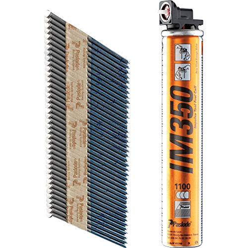 Paslode 141256 Galv Plus Lot de 1100 clous et cartouche de gaz pour cloueur à gaz IM350/IM350+ 51 x 2,8 mm