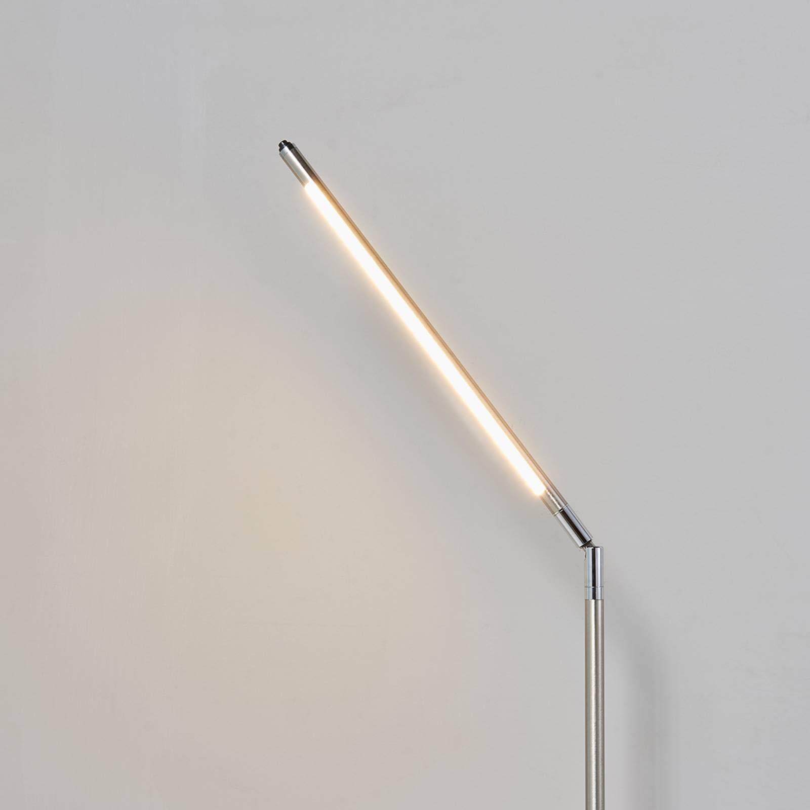 Lindby lampa podłogowa LED 'Jabbo', styl nowoczesny, m. in. do biura, kolor aluminiowy, szary, cynkowy, metal