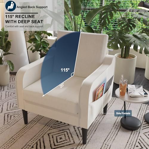 Sillón Plegable Chenille Crema miniatura 5
