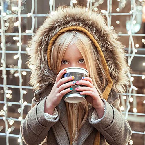 SIUSIO 120 Pcs 5 Pack Children Acrylic Fake Nails Press on Pre-glue Full Cover Glitter Gradient Color Rainbow Short Sticky Fake Nails Kids Nails Set for Little Girls - Colorful Rainbow Series