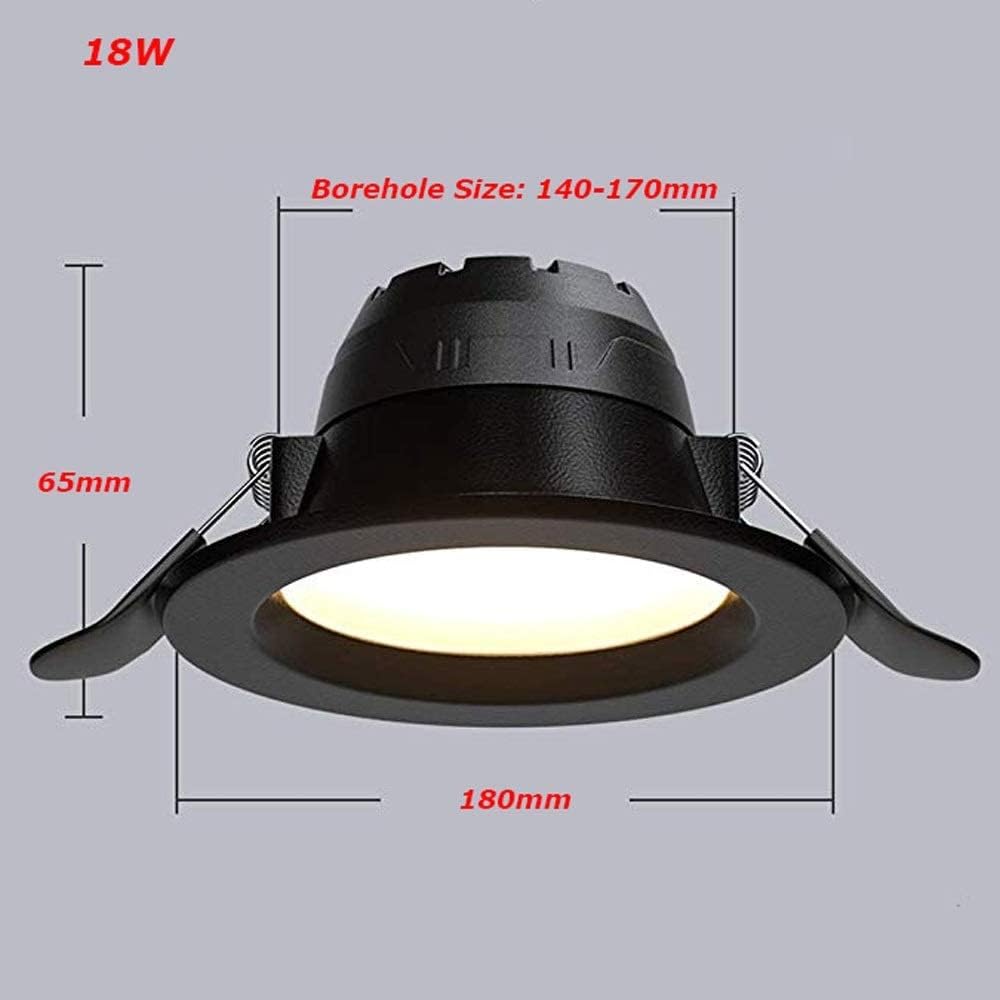 Spotlight，Ip22 Black Eyeball Downlight 5W Led Dimmable Economical Fixed Recessed Fire Rated Downlight Bathroom Downlight Beam Angle with Brushed Nickel Panel 4000K Outdoor Lights/Warm Light