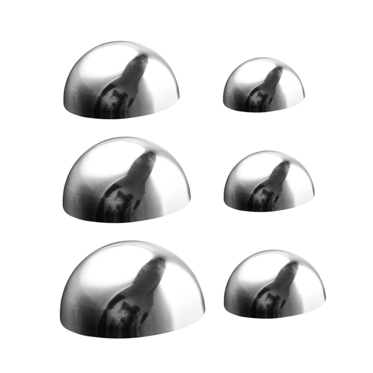 Totority 6pcs Polished Stainless Steel Gazing Balls Reflective Hemisphere Garden Ornaments Durable Hollow Mirror Globes for Outdoor Lawn Decor-image-24