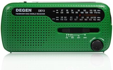 Degen DE13 Solar Powered World Radio Receiver With Crank Dynamo Emergency