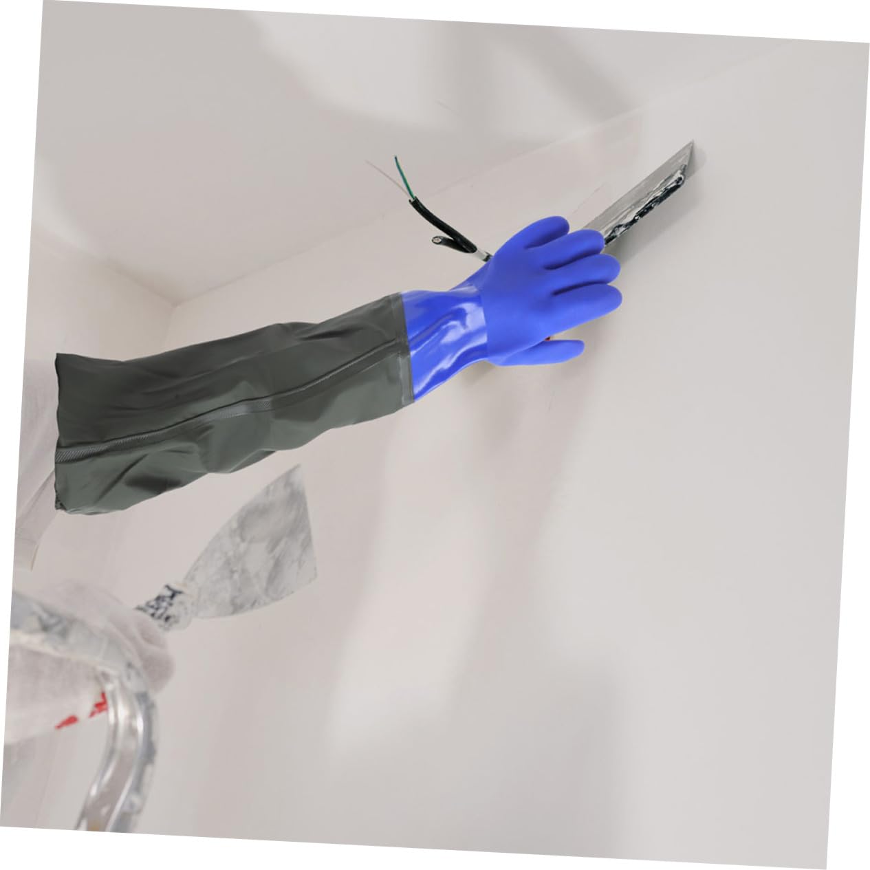 2pares Guantes de Goma Largos Impermeables para Lavar Platos Cocina de Guantes Resistentes Codo para Limpieza del Hogar y Cuidado de Peceras
