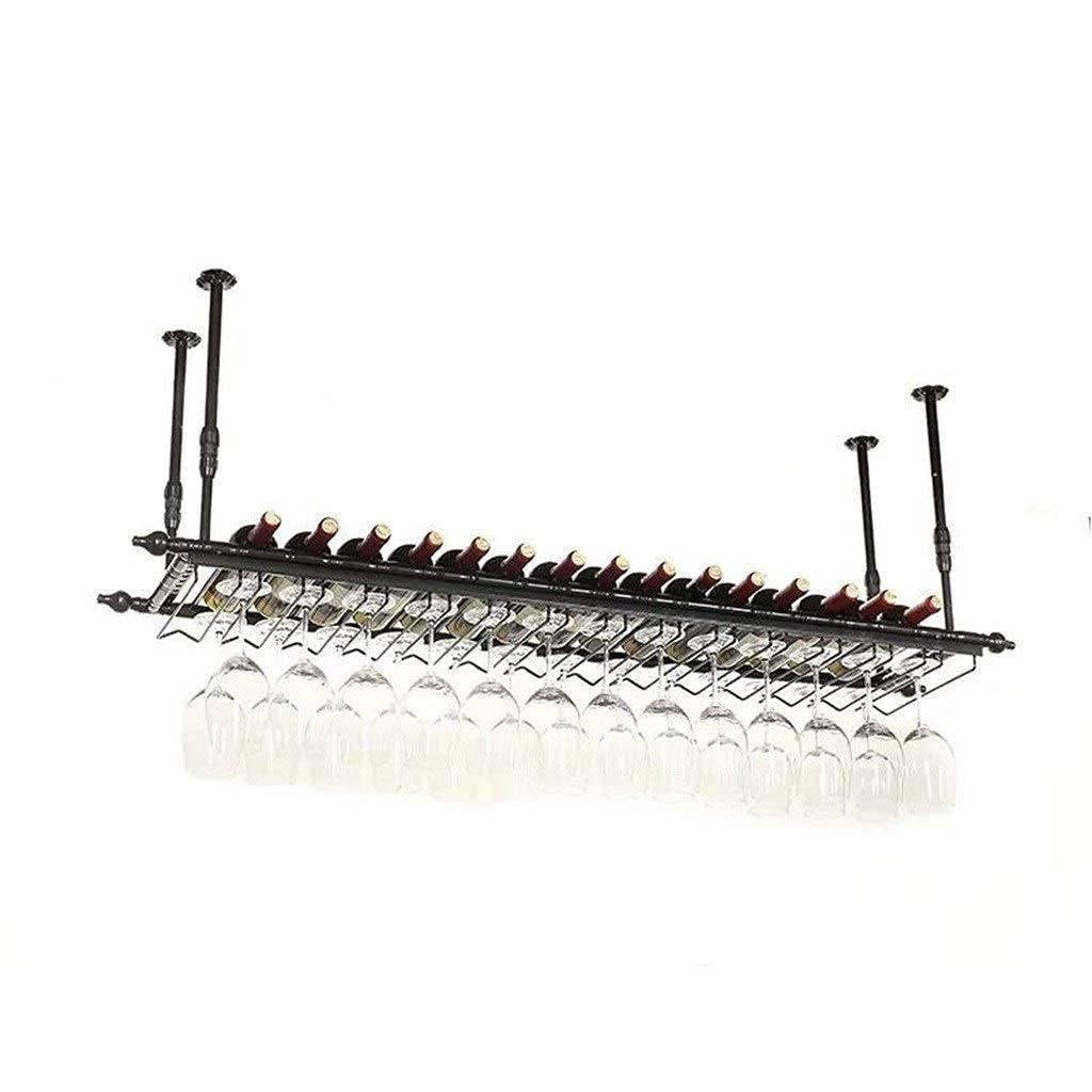 Étagère en fer à l'envers pour verres et bouteilles, rangement compact 60cm