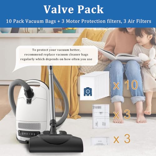 Sacs d'aspirateur Miele GN haute filtration avec 3 filtres AirClean pour Complete C3 S8