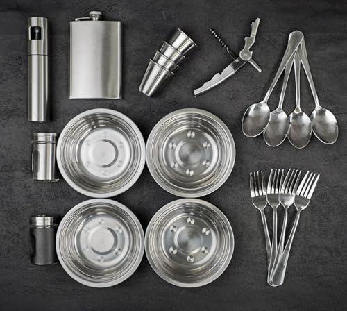 Kit de accesorios para parrilla con estuche de madera miniatura 4