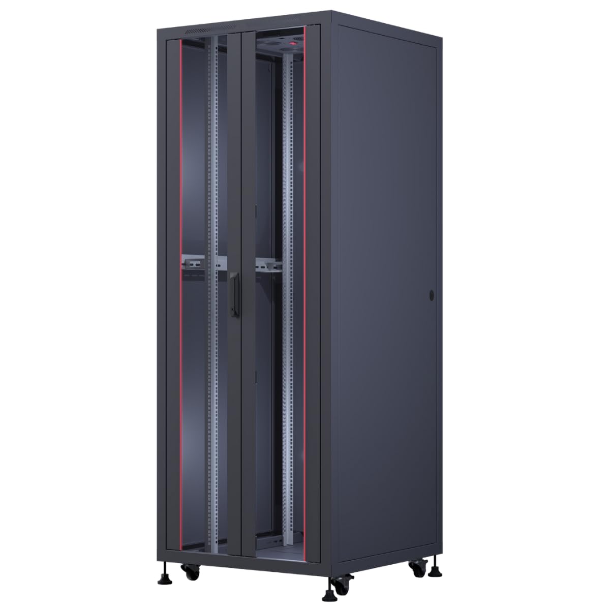 Baie Informatique 42U 800x800 mm - Charge 800 kg | Armoire réseau, Baie de Brassage avec Portes Saloon
