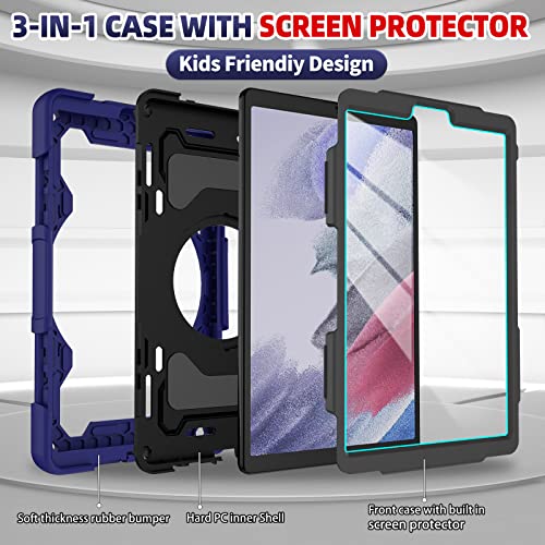 ROISKIN for Galaxy Tab A7 Lite Case 8.7 Inch 2021 for Kids,Heavy Duty Shockproof Cover with Screen Protector & Rotating Stand & Shoulder Strap & Pencil Holder,Blue - Image 4