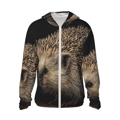 UPF 50+ Hedgehog Sun Protection Hoodie Rash Guard Shirt Long Sleeve Sun Shirt Lightweight Jacket