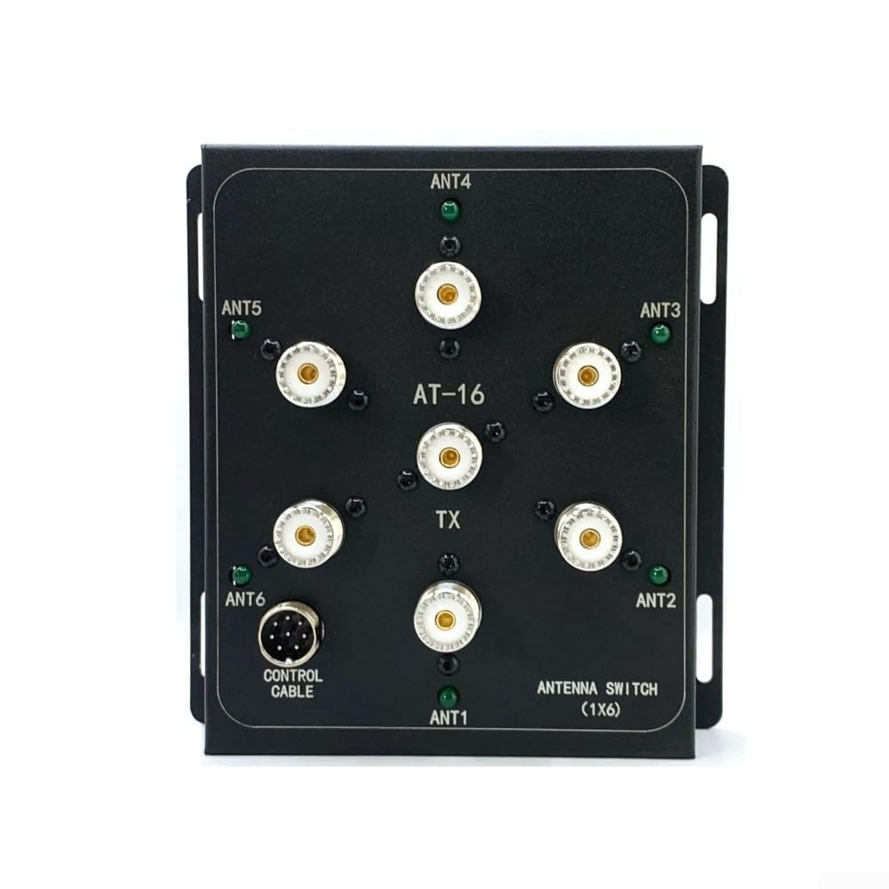 AT16 Kit interruttore antenna coassiale a 6 vie 800 W SO-239 per stazione base radio portatile 1.8-55MHz custodia telecomando