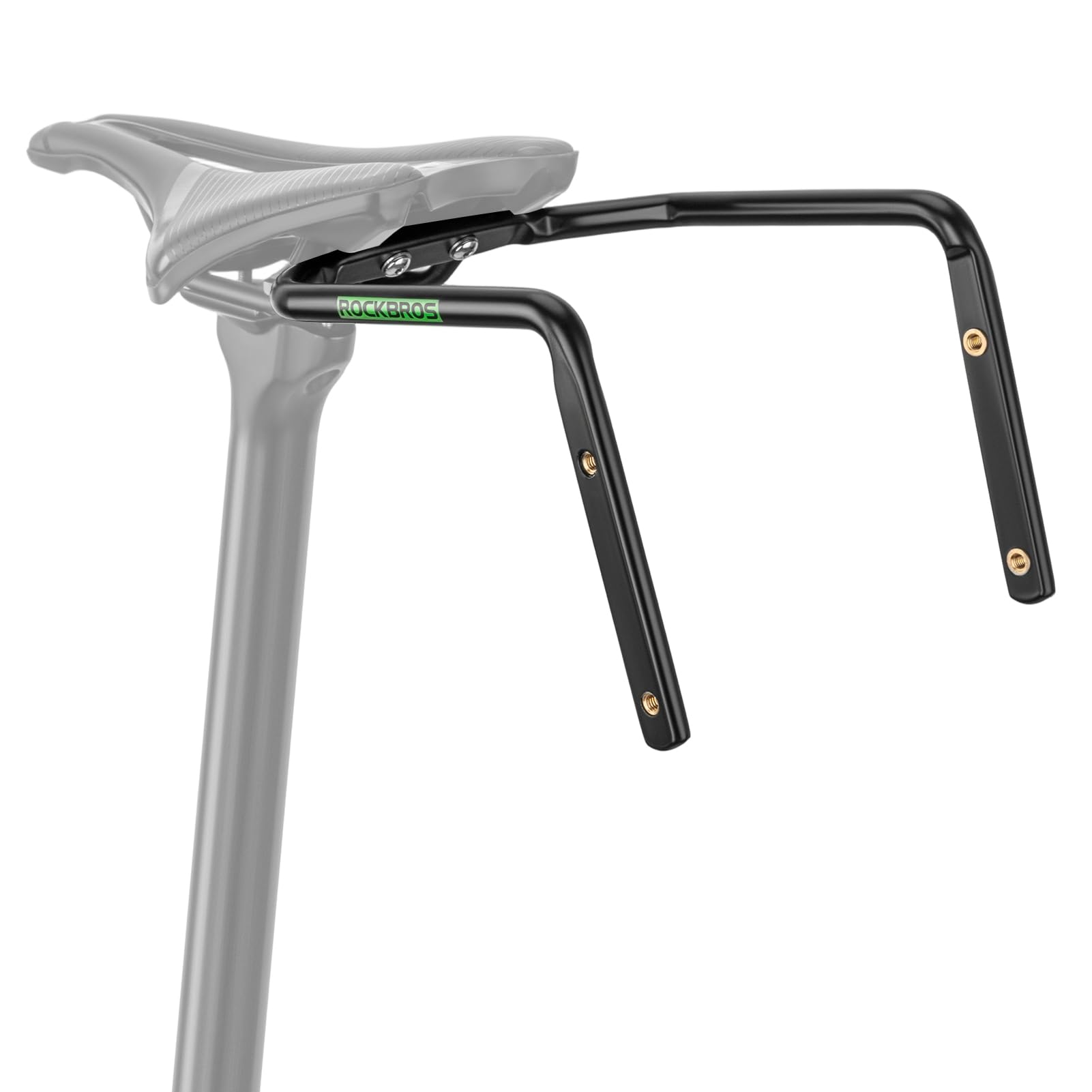 ROCKBROS Uchwyt stabilizujący na torbę siodełkową, uchwyt na bidon do roweru z otworami do bikepackingu, aluminiowa klatka na bidon w kolorze czarnym