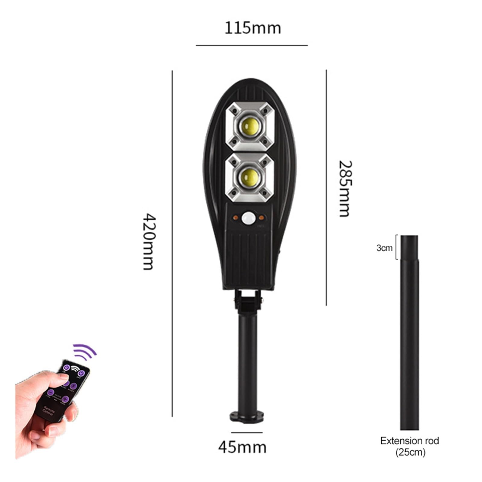 Naświetlacze LED, Zewnętrzna Lampa Słoneczna Lampa Dziedzińca LED Zasilana Światłem Słonecznym Wodoodporna Lampa Uliczna Z Czujnikiem Ruchu PIR Do Oświetlenia Ogrodowego Jasne światło Robocze (Color