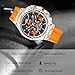 Imagen de RORIOS Reloj de Pulsera Moda para Hombres Reloj Especial Transparente Reloj Analógico Cuarzo Relojes Multifuncional Cronógrafo Correa de Goma Naranja