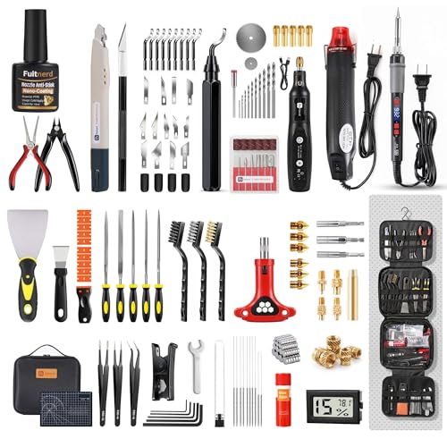 184Pcs 3D Printer Tools Kit with Hanging Organizer, 3D Printer Accessories, Cordless Rotary Tool,...