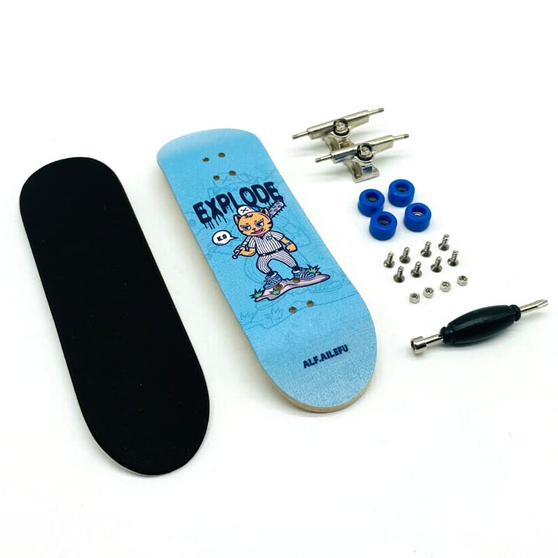 Pro Fingerboard Complete 30mm Skateboard Mini Small Hand Skate Professional Finger Board Full Wood Maple Wheels with Bearings for Kids (A15)