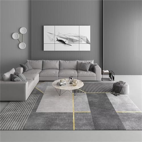 Tapis design rayé moderne carré 200x200cm lavable et doux - 2