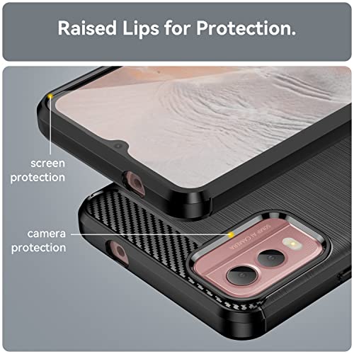 Aikcks Nokia C32 Phone Case: Shockproof, Anti-Drop Protection, TPU Carbon Fiber Case - Black - image 6