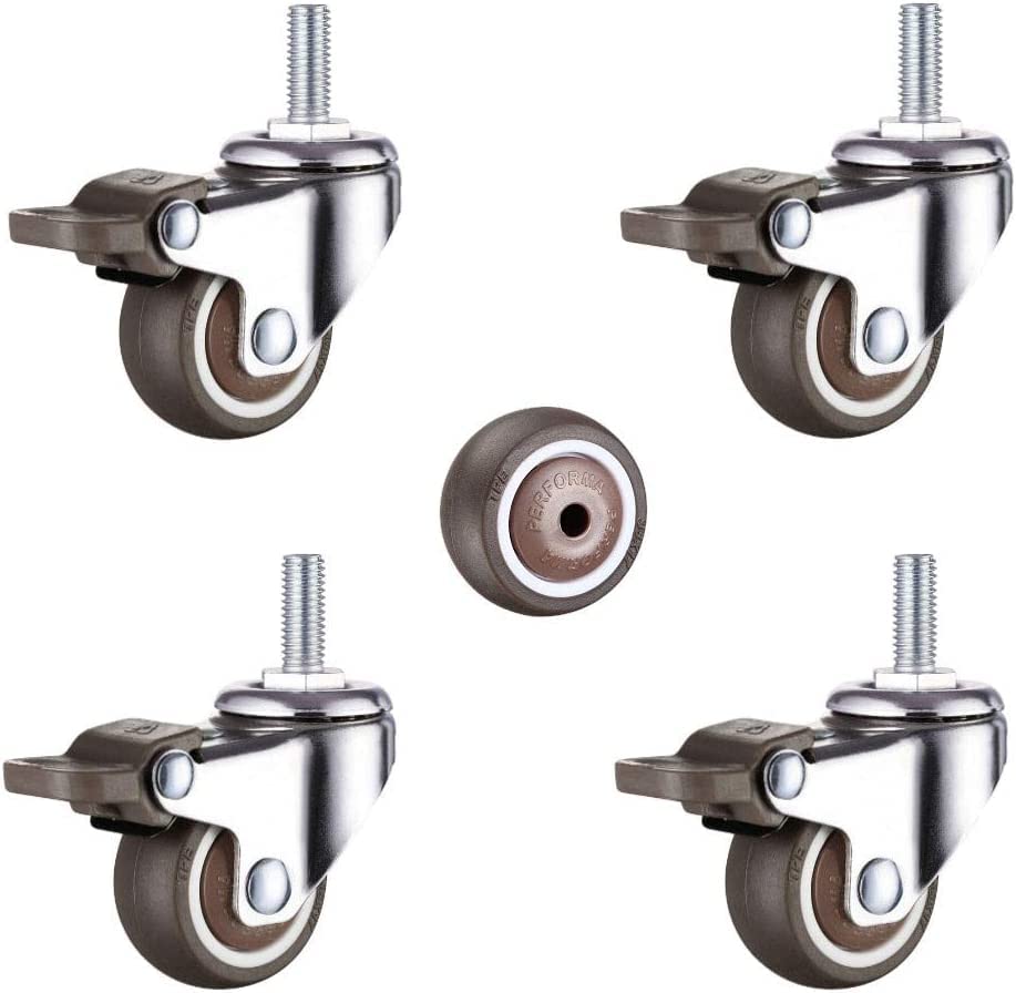 Roulettes robustes pivotantes en caoutchouc durable avec freins lot de 4