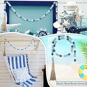 Janinka 2 Pcs Farmhouse Seashell Bead Garland with Tassels Decorative Beads Decor Nautical Farmhouse Tiered Tray Decorations Set Coastal Garland for Home and Kitchen, Wooden Beads Janinka 2 Pcs Farmhouse Seashell Bead Garland with Tassels Decorative Beads Decor Nautical Farmhouse Tiered Tray Decorations Set Coastal Garland for Home and Kitchen Wooden Beads