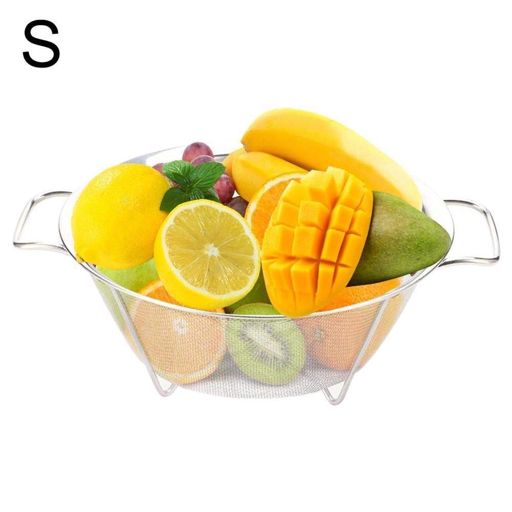 Drenaje De Acero Inoxidable Cesta De Malla Fina, Alimentación Recipiente Colador Escurridor, Verduras Arroz Tamiz Tamiz Colador, Herramientas De La Cocina (Color : 22.5cm)