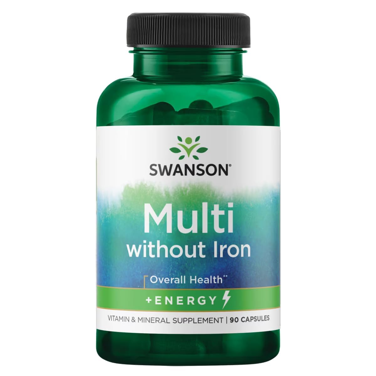 Swanson Active One Multivitamin Without Iron, 90 Capsules 90 Count (Pack of 1)