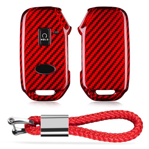 Coque clé Kia carbone rouge pour protéger votre boîtier de Forte Niro EV Ceed au quotidien