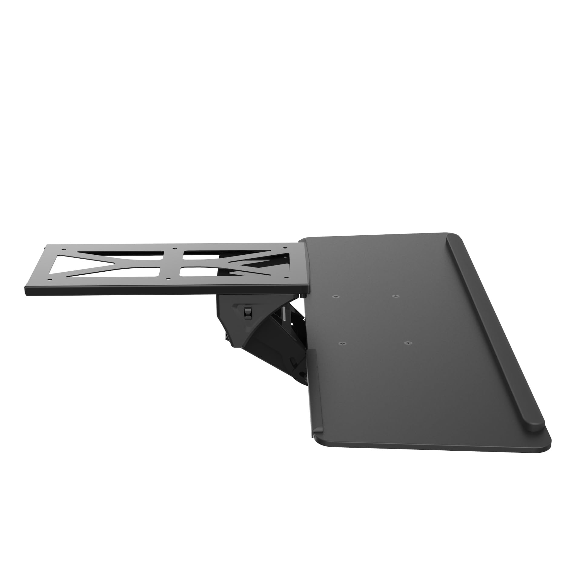Eigentlich Tastaturablage ausziehbar schwarz 24,5 x 66,5 cm - Tasturauszug mit Maus Bereich, ergonomisch Einstellbare Neigung, Unterbau Montage mit praktischem Auszug