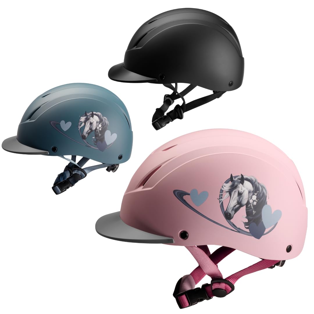 PFIFF 103119 Reithelm ProtectionX, Kinderhelm, Größenverstellbarer Helm für Kinder, mit Belüftunssystem, Schwarz, Größe 52-56cm (S)