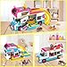 HOGOKIDS 3-in-1 Girls Camper Van Building Set - 494PCS Summer Beach Camping Building Blocks Sets | Food Truck Toys with Slide and Stickers | Easter Gifts for Girls Boys Age 6 7 8 9 10 11 12+