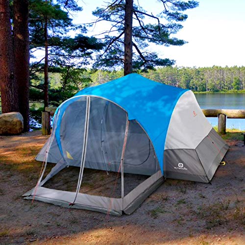 Outbound 8-Person Dome Tent for Camping with Screen Porch and Carry Bag | Easy Up & Water Resistant | 3 Season| Blue - Thumbnail 3