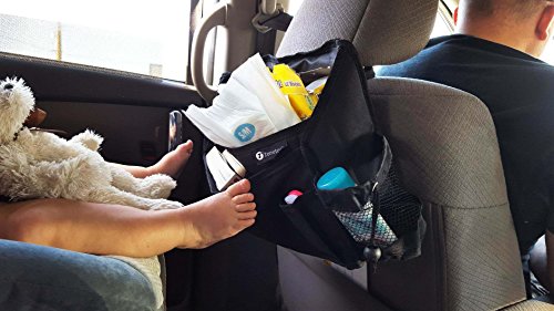 Zone Tech Or0008 Black 7 Pocket Headrest Swinging Organizer (Classic, Premium Quality Compact, Durable Rugged Pack Cloth Car Seat Driver) #TOP2