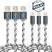 ZYD® 3 Pack Certified Nylon Braided 8 Pin Lightning to USB Cable (6 Feet / 2 Meters)