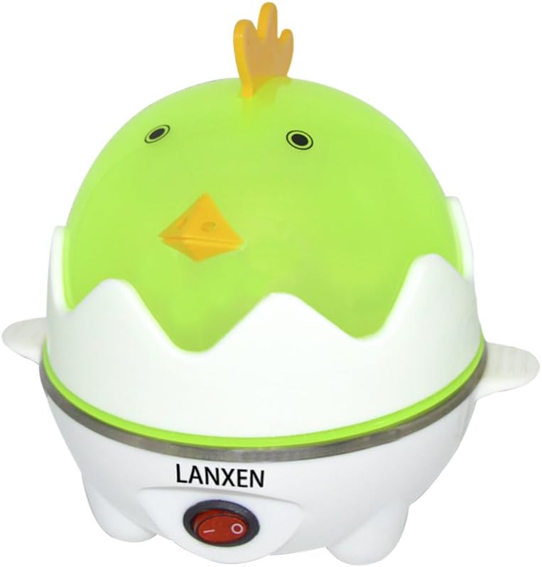 Electric Egg Cooker Egg Cooker Rapid Egg Maker with 7 Egg Capacity, Removable Tray and Auto Shut Off Feature (Green)