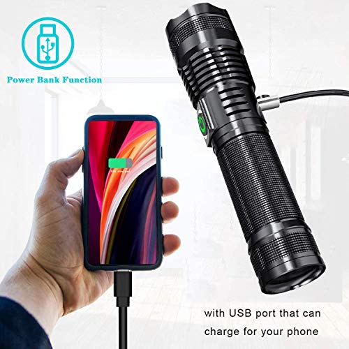 Bestsun 10000 High Lumens Xhp70 Led Flashlight, Rechargeable Xhp70 Led Lamp High Power Handheld Led Flashlights With 5 Modes Zoomable Waterproof Lamp Torch For Hiking Camping Fishing Hunting #TOP7