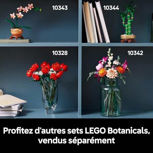 LEGO Botanicals Le Joli Bouquet de Fleurs Roses - Set de Construction pour Adulte - Plantes artificielles pour décoration Florale - Bouquet de Marguerites, Roses, Fleurs de sureau et Eucalyptus 10342