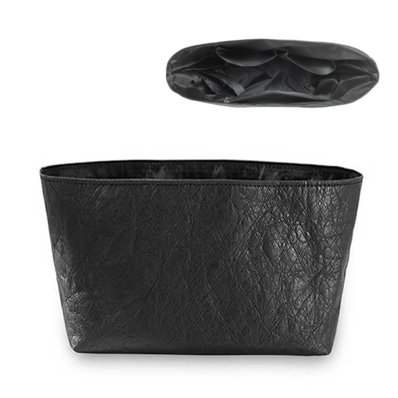 D.DUO Organizador para Longchamp, organizador de inserción de bolso, organizador de inserción de bolsa de papel impermeable para bolsa de mano (Negro, Grande)