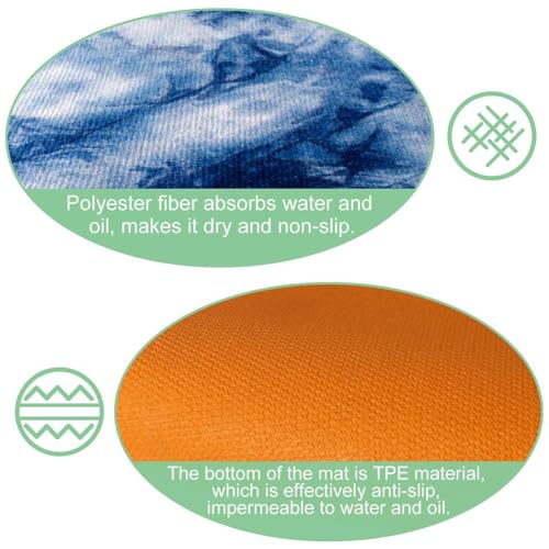 Tapis de cuisine absorbant et lavable texture marbre antidérapant