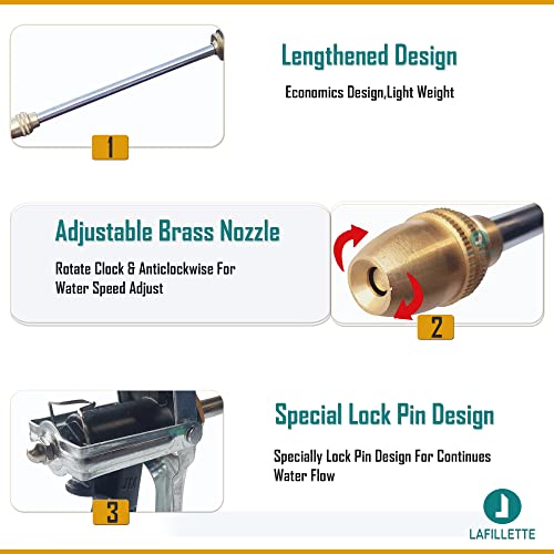 Image of LAFILLETTE Metal Copper Home High Pressure Car Wash Watering Flower Rinse Water Spray Gun Head Shower Garden Supplies Household Water Spray Gun
