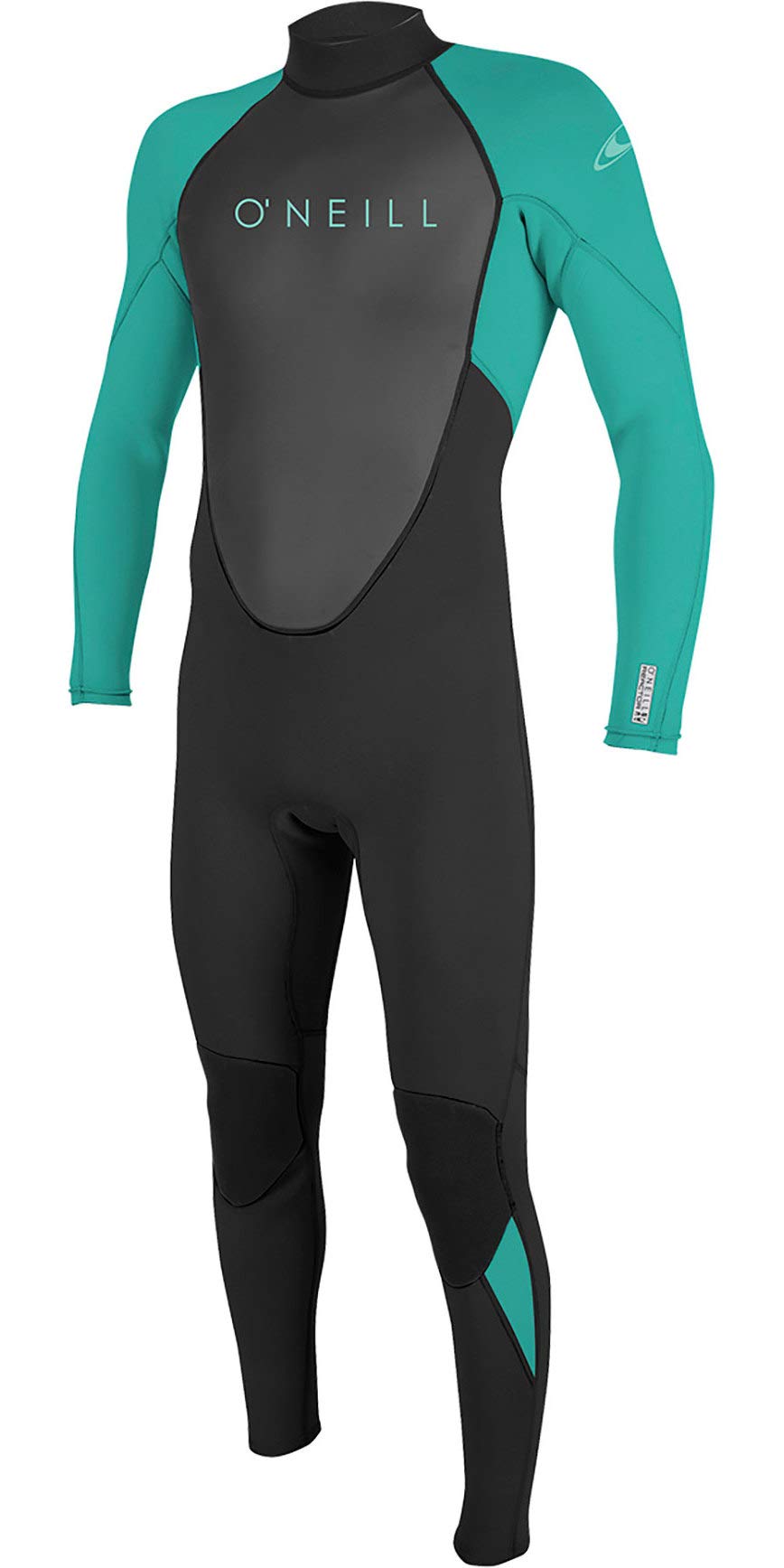 O'Neill Wetsuits Girls' Reactor II Back Zip Full Wetsuit, Black/Light Aqua, Size 10 โ image 1