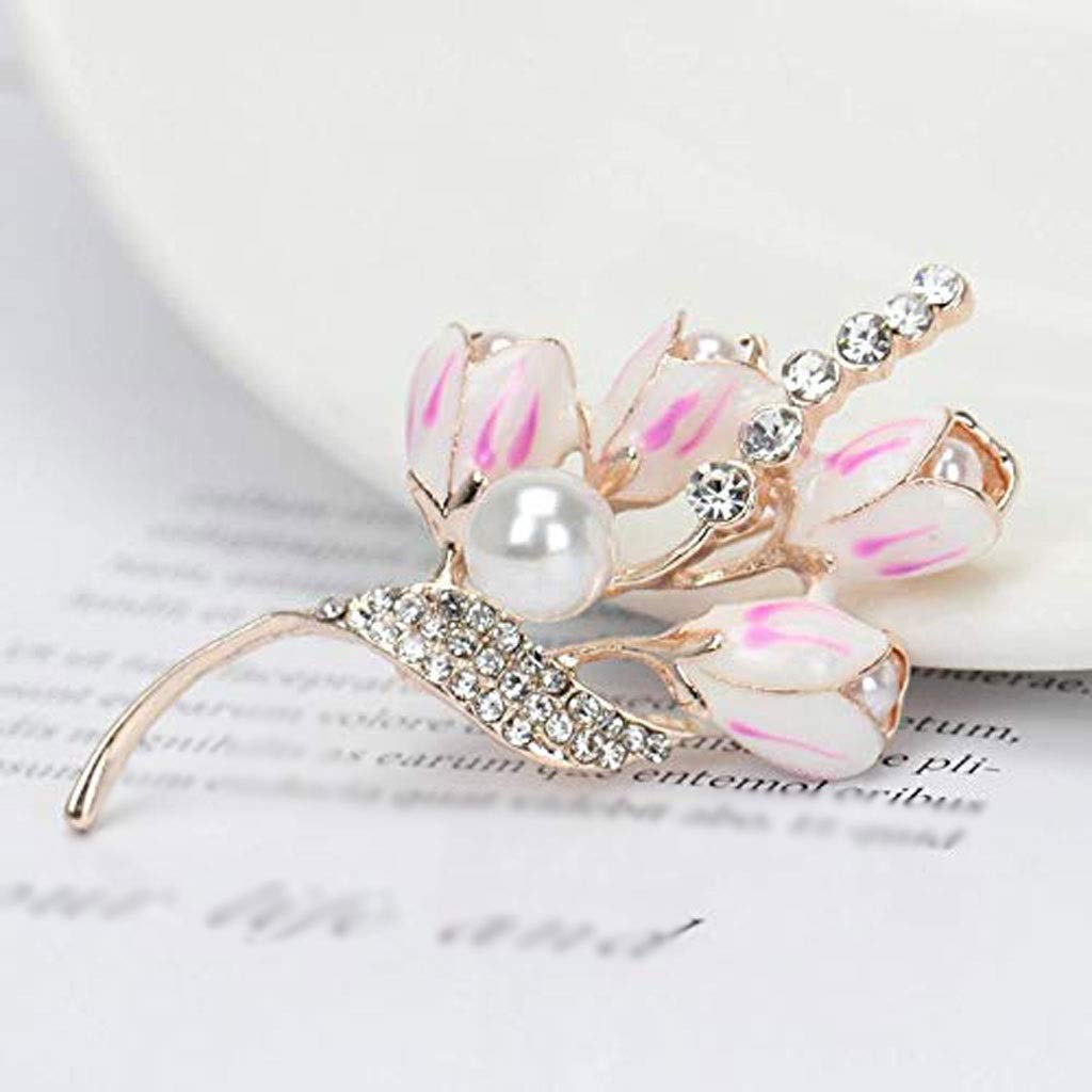 Broche de Flores de Perlas de Diamantes, Broche de Diamantes de imitación de Cristal, joyería, Vestido, Bufanda, Chal, Accesorios